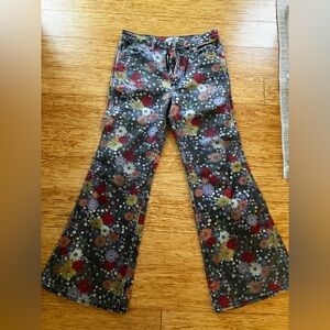 Wrangler multi colored daisy floral print flared jeans